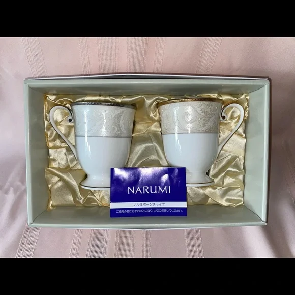 Narumi Bone China Nocturne Gold Coffee Mugs